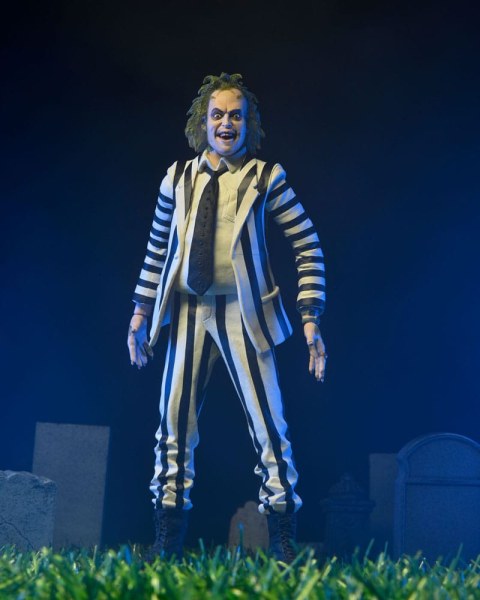 Beetlejuice 1988 Figur Beetlejuice Schwarz-weiß gestreifter Anzug 18 cm