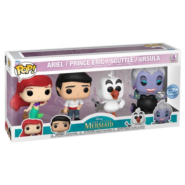 POP-Pack mit 4 Figuren Disney Arielle, die Meerjungfrau Exklusiv