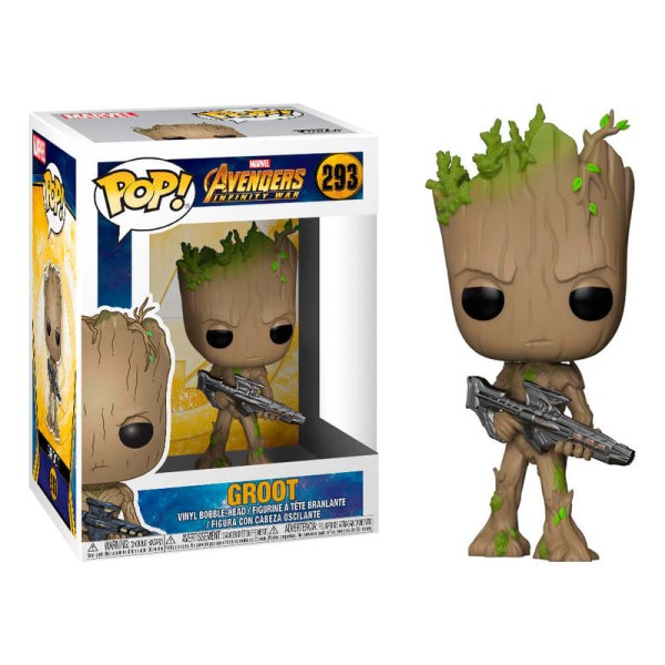 POP! 293 Figur Marvel Avengers Infinity War Teen Groot mit Pistole