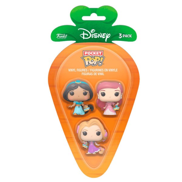 Carrot Pocket POP Blister 3 Figuren Disney Princess Rapunzel Ariel Jasmin ostern