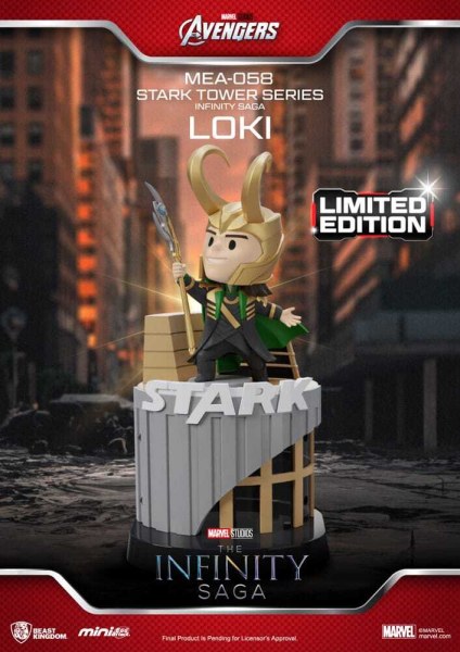 Marvel Figur Mini Egg Attack The Infinity Saga Stark Tower Serie Loki 12 cm