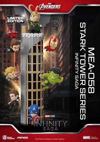 Marvel Figur Mini Egg Attack The Infinity Saga Stark Tower Serie Loki 12 cm