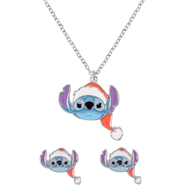 Set Halskette + Ohrringe - Disney Stitch Weihnachten
