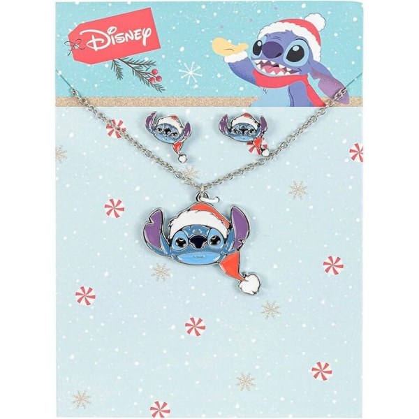 Set Halskette + Ohrringe - Disney Stitch Weihnachten
