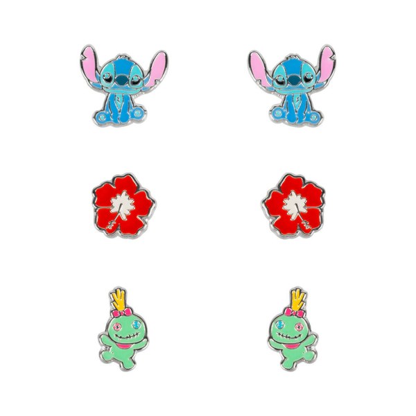 Set 3 Paar Ohrringe Silber Stitch - Disney