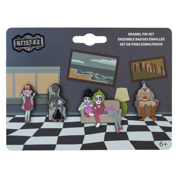 Beetlejuice Loungefly Anstecker Set 4-teilig Wartezimmer