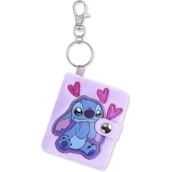 Flauschiger rosa Notizblock-Schlüsselanhänger Stitch – Disney