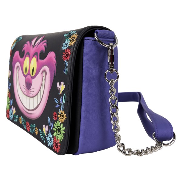 UMHÄNGETASCHE mit Blumenmuster und CHESHIRE CAT – ALICE IM WUNDERLAND – Disney Loungefly