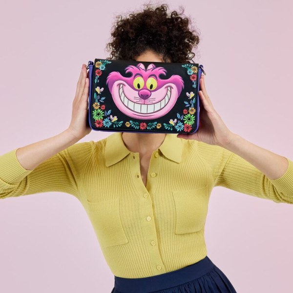 UMHÄNGETASCHE mit Blumenmuster und CHESHIRE CAT – ALICE IM WUNDERLAND – Disney Loungefly