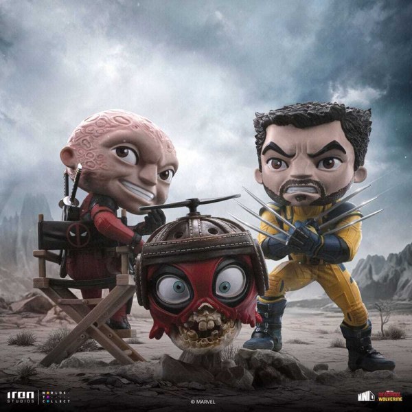 Deadpool und Wolverine -Figur Mini Co. PVC Deadpool und Wolverine Set Unmasked 14 cm