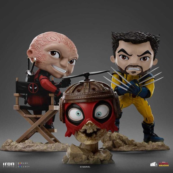 Deadpool und Wolverine -Figur Mini Co. PVC Deadpool und Wolverine Set Unmasked 14 cm