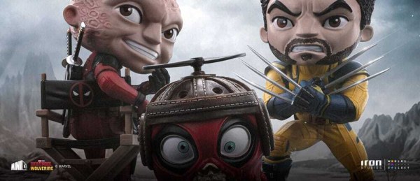 Deadpool und Wolverine -Figur Mini Co. PVC Deadpool und Wolverine Set Unmasked 14 cm