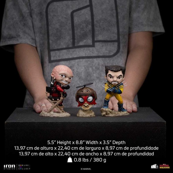 Deadpool und Wolverine -Figur Mini Co. PVC Deadpool und Wolverine Set Unmasked 14 cm