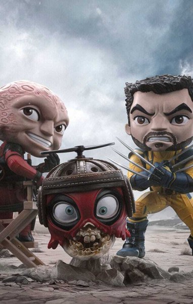 Deadpool und Wolverine -Figur Mini Co. PVC Deadpool und Wolverine Set Unmasked 14 cm