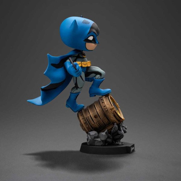 Batman-Figur Mini Co. PVC Batman auf Bat-Signal (Blaue Variante) 15 cm