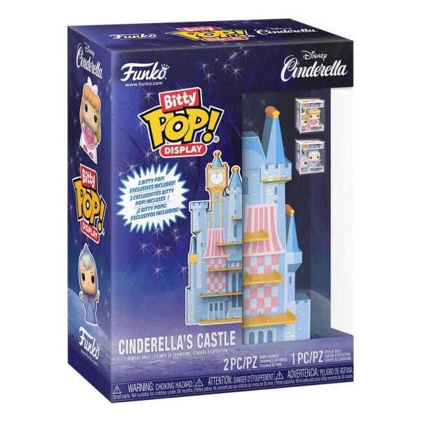 Disney Bitty POP! Präsentationsständer mit 2 Cinderellas Schloss-Vinylfiguren
