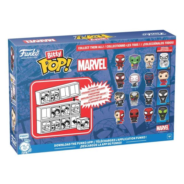 Spider-Man Pack 4 Bitty POP Figuren! Vinyl Serie 1 2 cm