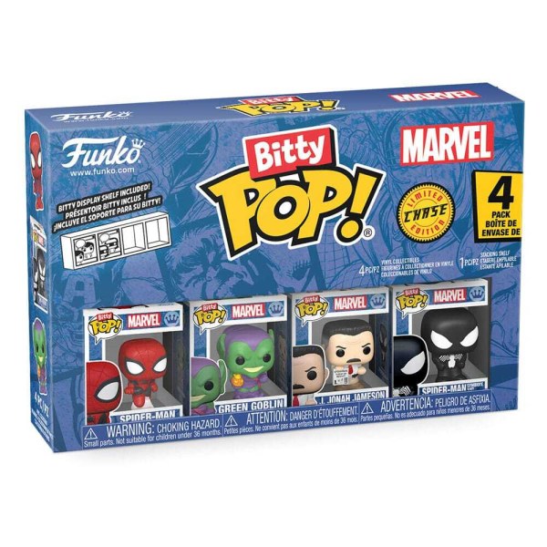 Spider-Man Pack 4 Bitty POP Figuren! Vinyl Serie 1 2 cm