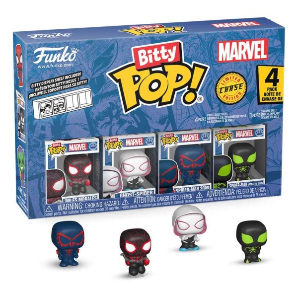 Spider-Man Pack 4 Bitty POP Figuren! Vinyl Serie 2 2 cm