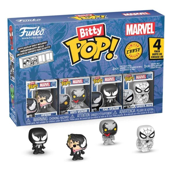 Spider-Man-Paket mit 4 Bitty POP-Figuren! Vinyl Serie 3, 2 cm