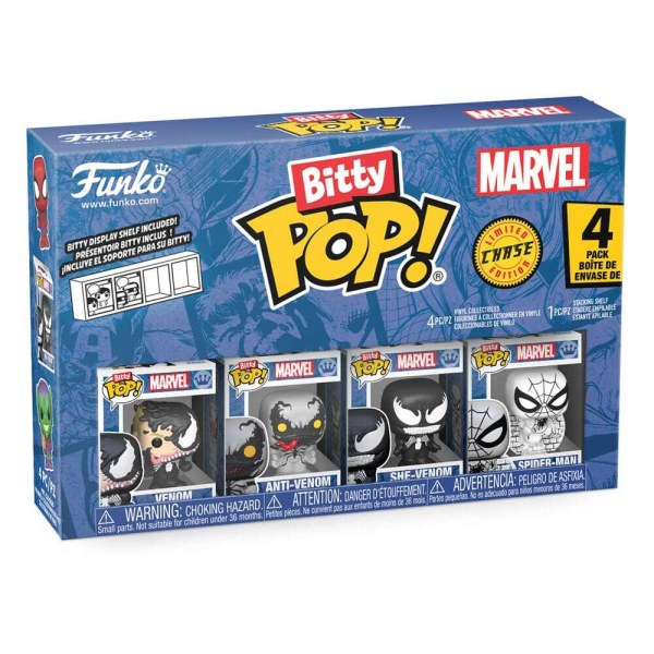 Spider-Man-Paket mit 4 Bitty POP-Figuren! Vinyl Serie 3, 2 cm