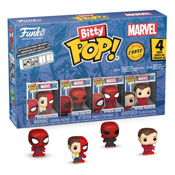 Spider-Man Pack 4 Bitty POP Figuren! Vinyl Serie 4 2 cm