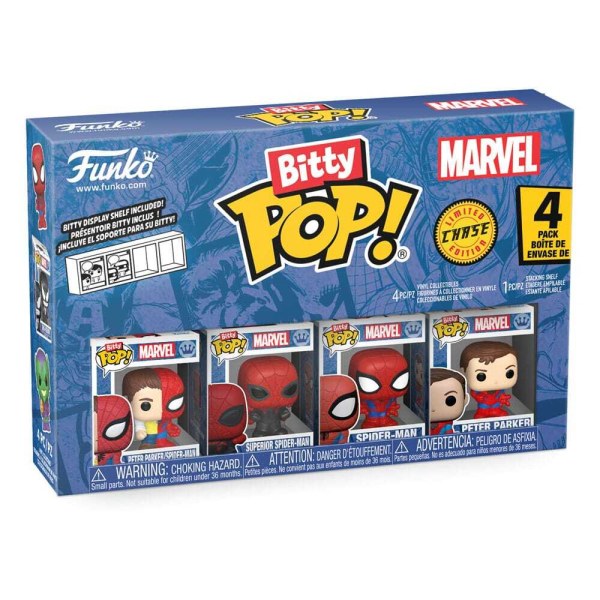 Spider-Man Pack 4 Bitty POP Figuren! Vinyl Serie 4 2 cm