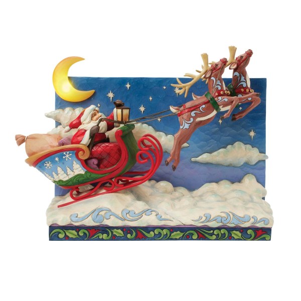 Weihnachtsmann-Schlitten mit Rentier-LED-Musical – HEARTWOOD CREEK