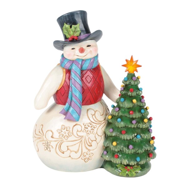Schneemann mit Vintage-LED-Baum - HEARTWOOD CREEK