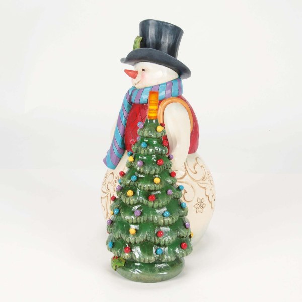 Schneemann mit Vintage-LED-Baum - HEARTWOOD CREEK