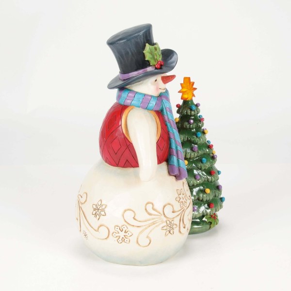 Schneemann mit Vintage-LED-Baum - HEARTWOOD CREEK