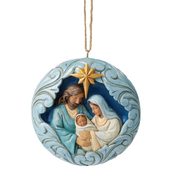 Blau-goldenes Ornament der Heiligen Familie – HEARTWOOD CREEK