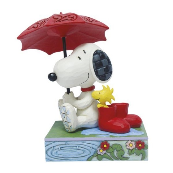 Snoopy hält Regenschirm - Peanuts