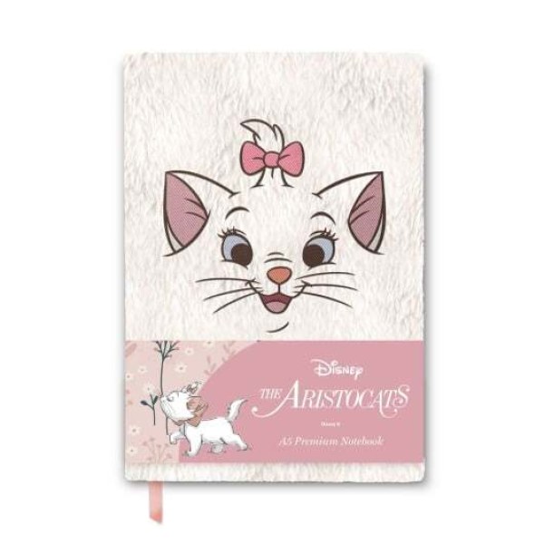 PREMIUM A5 NOTIZBUCH PLÜSCH-EINBAND MARIE - DISNEY DIE ARISTOCATS
