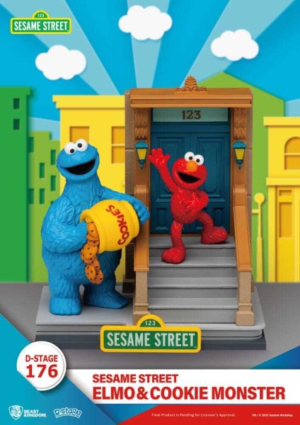 Sesamstraße D-Stage Elmo & Krümelmonster PVC-Statuette 11 cm