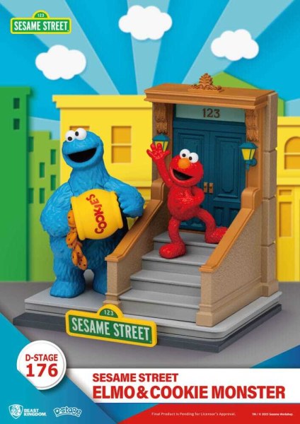 Sesamstraße D-Stage Elmo & Krümelmonster PVC-Statuette 11 cm