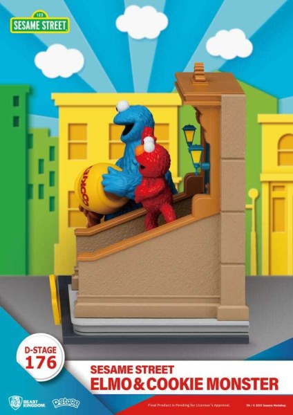 Sesamstraße D-Stage Elmo & Krümelmonster PVC-Statuette 11 cm