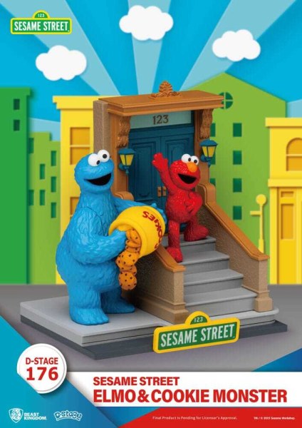 Sesamstraße D-Stage Elmo & Krümelmonster PVC-Statuette 11 cm