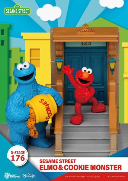 Sesamstraße D-Stage Elmo & Krümelmonster PVC-Statuette 11 cm