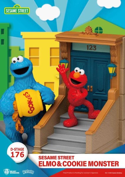 Sesamstraße D-Stage Elmo & Krümelmonster PVC-Statuette 11 cm