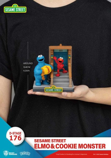 Sesamstraße D-Stage Elmo & Krümelmonster PVC-Statuette 11 cm