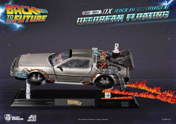 Zurück in die Zukunft Statuette Egg Attack Floating Zurück in die Zukunft II DeLorean Deluxe Version heo EU Exclusive 20 cm