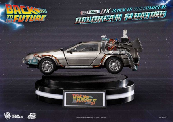 Zurück in die Zukunft Statuette Egg Attack Floating Zurück in die Zukunft II DeLorean Deluxe Version heo EU Exclusive 20 cm