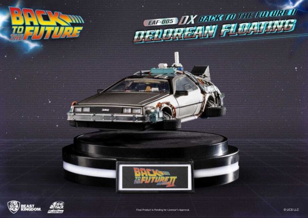 Zurück in die Zukunft Statuette Egg Attack Floating Zurück in die Zukunft II DeLorean Deluxe Version heo EU Exclusive 20 cm