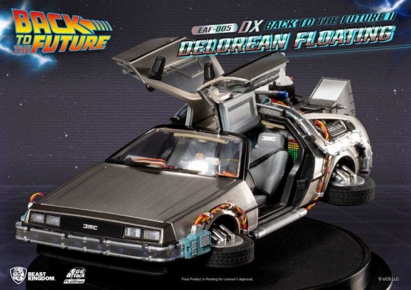 Zurück in die Zukunft Statuette Egg Attack Floating Zurück in die Zukunft II DeLorean Deluxe Version heo EU Exclusive 20 cm