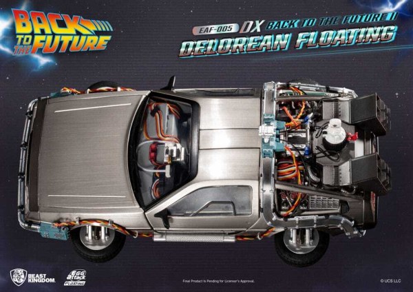 Zurück in die Zukunft Statuette Egg Attack Floating Zurück in die Zukunft II DeLorean Deluxe Version heo EU Exclusive 20 cm
