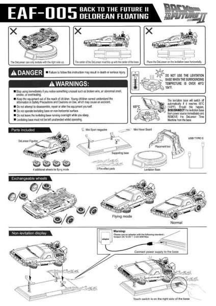 Zurück in die Zukunft Statuette Egg Attack Floating Zurück in die Zukunft II DeLorean Deluxe Version heo EU Exclusive 20 cm