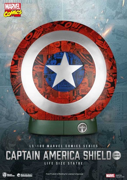 Marvel Comics PVC Captain America Schild Lebensgroße Statue 64 cm