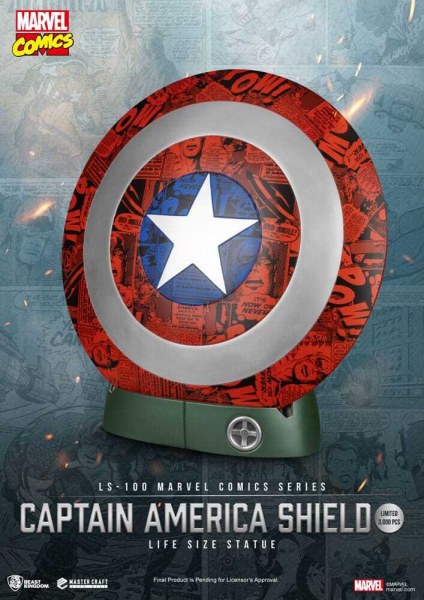 Marvel Comics PVC Captain America Schild Lebensgroße Statue 64 cm