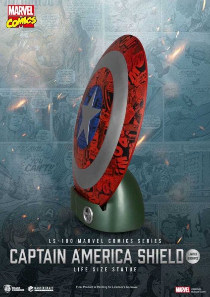 Marvel Comics PVC Captain America Schild Lebensgroße Statue 64 cm